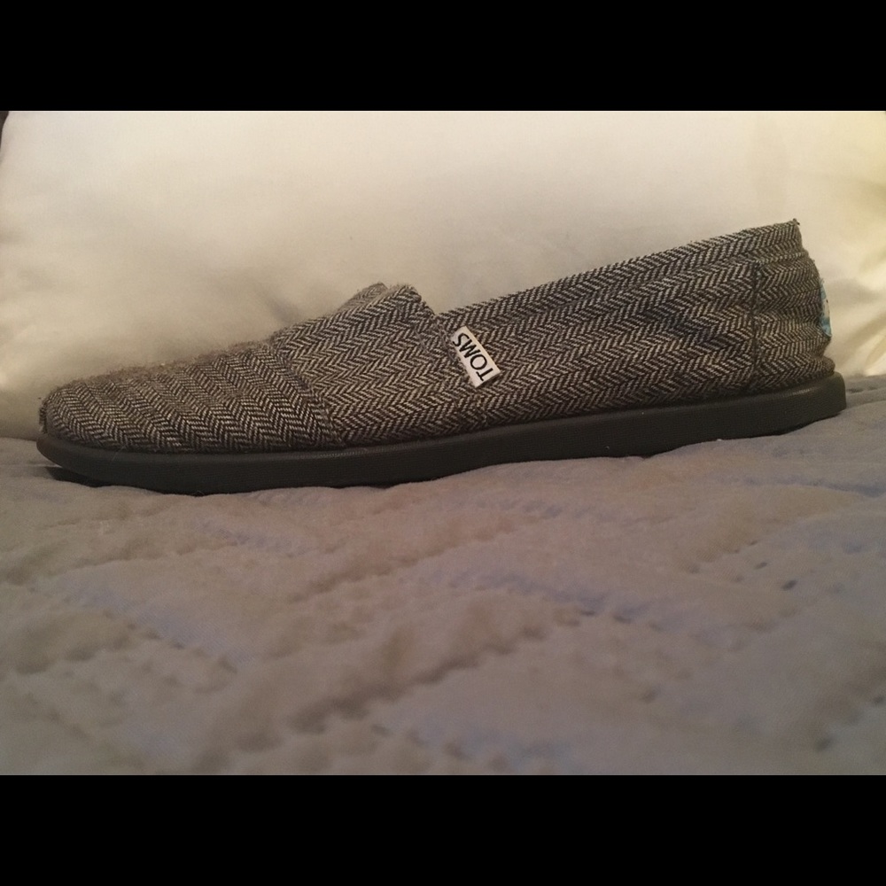 Toms Brown herringbone shoes